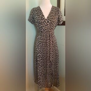 Topshop animal print leopard Dress cutout petite 6